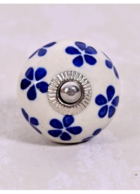 Blue Flowers Ceramic Knob