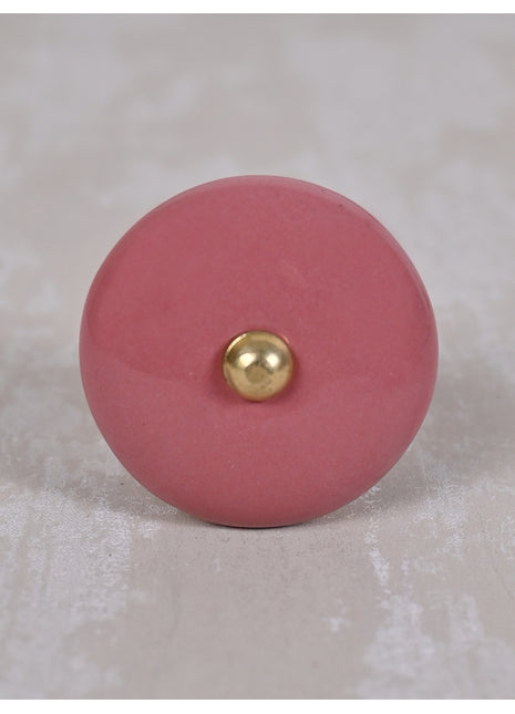 Pink Round Ceramic Dresser Cabinet Knob