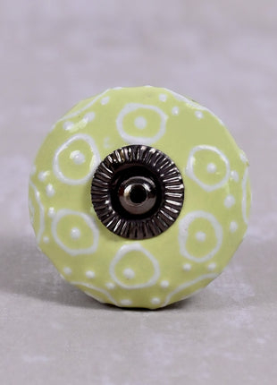 Lime Yellow Ceramic Door Knob