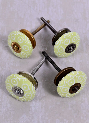 Lime Yellow Ceramic Door Knob