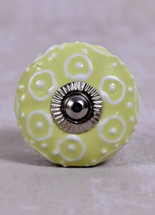 Lime Yellow Ceramic Door Knob