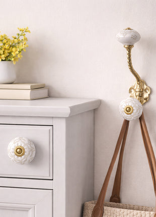Handmade Ceramic Cabinet  Knob & Hanger Bundle – Decorative Closet Hardware