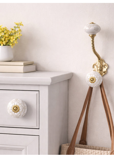 Handmade Ceramic Cabinet  Knob & Hanger Bundle – Decorative Closet Hardware