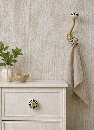 Dark Green Flower On White Ceramic Cabinet  Knob & Hanger Bundle – Decorative Closet Hardware