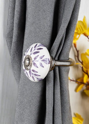Blue Design Ceramic Drawer Cabinet Knob & Curtain Tie Bundle
