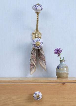 Blue Design Ceramic Cabinet  Knob & Hanger Bundle – Decorative Closet Hardware