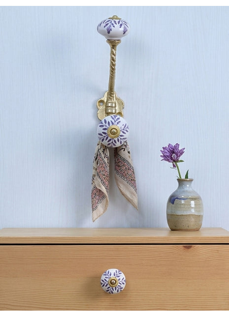 Blue Design Ceramic Cabinet  Knob & Hanger Bundle – Decorative Closet Hardware
