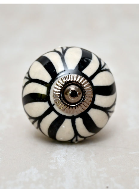 Black Color Design On White Base Cabinet Knob