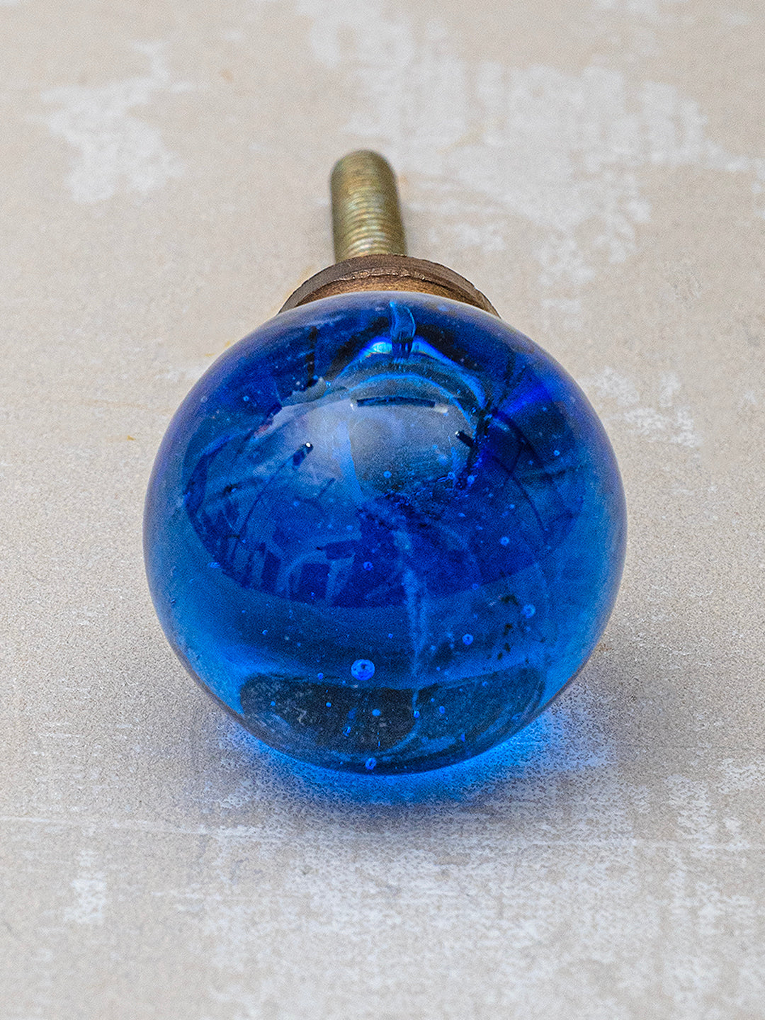 Blue Crystal Ball Glass Round Shaped Door Knob