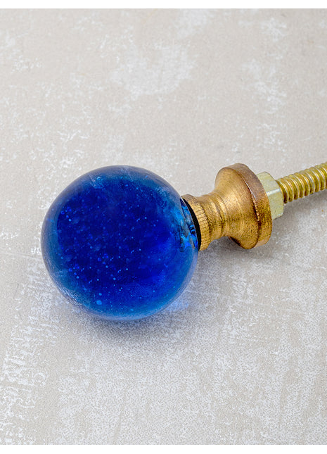Blue Crystal Ball Glass Round Shaped Door Knob