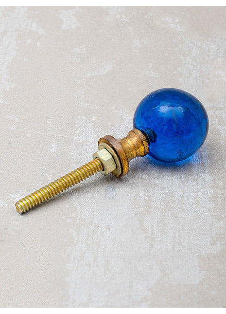 Blue Crystal Ball Glass Round Shaped Door Knob