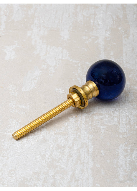 Navy Blue Round Shaped Glass Door Knob
