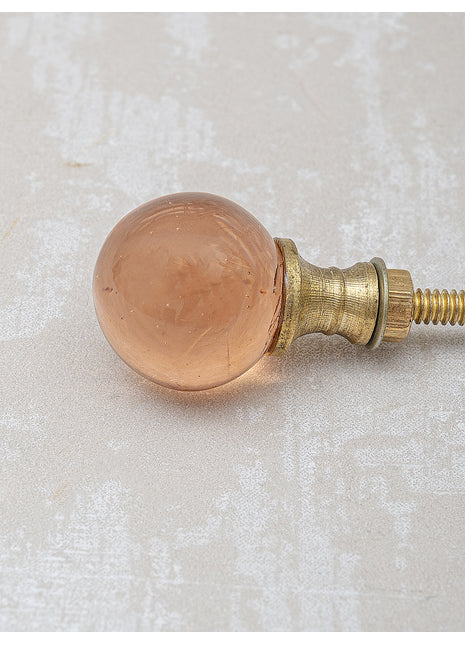 Blush Pink Translucent Glass Round Shaped Dresser Cabinet Knob