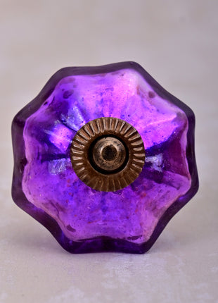 Antique Metallic Blue Purple Flower Shaped Kitchen Cabinet Knob