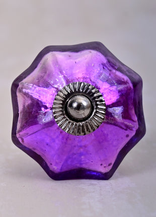 Antique Metallic Blue Purple Flower Shaped Kitchen Cabinet Knob