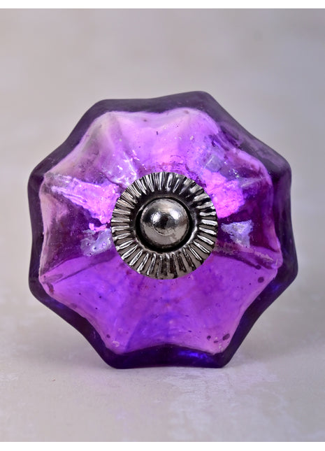 Antique Metallic Blue Purple Flower Shaped Kitchen Cabinet Knob