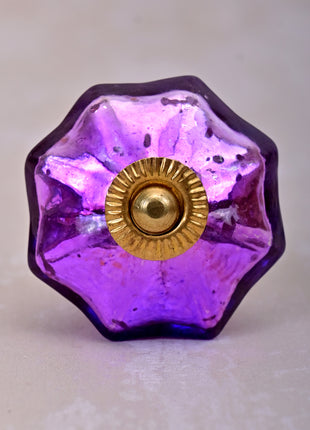 Antique Metallic Blue Purple Flower Shaped Kitchen Cabinet Knob