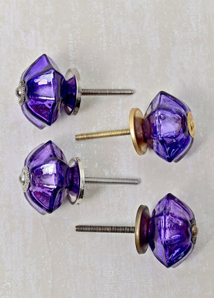 Antique Metallic Blue Purple Flower Shaped Kitchen Cabinet Knob