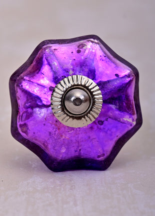 Antique Metallic Blue Purple Flower Shaped Kitchen Cabinet Knob
