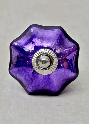 Antique Metallic Blue Purple Flower Shaped Kitchen Cabinet Knob