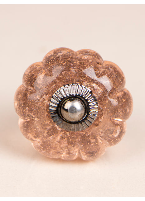 Round Pink Handmade Flower Shaped Ceramic Drawer Knob