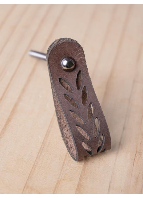 Brown Leafy Design Leather knobs