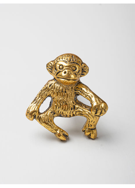 Monkey Shaped Cast Iron Metallic Knob