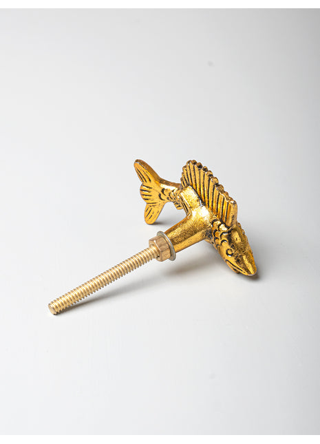 Fish Design Cast Iron Metallic Knob