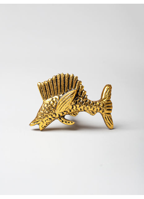 Fish Design Cast Iron Metallic Knob