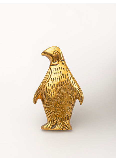 Penguin Shaped Cast Iron Metallic Knob