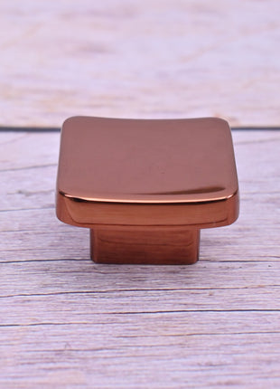 Square Shape Brown Cabinet Knobs Zinc Alloy Drawer Knobs