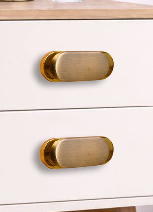 Rectangle Shape Brass Cabinet Knobs Zinc Alloy Drawer Knobs