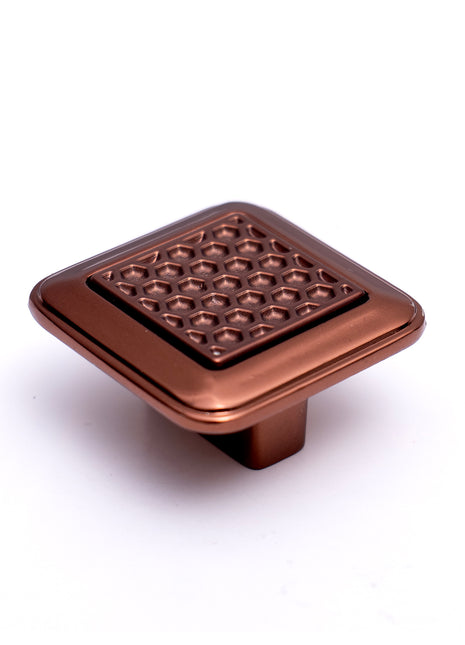 Square Shape Brown Cabinet Knobs Zinc Alloy Drawer Knobs