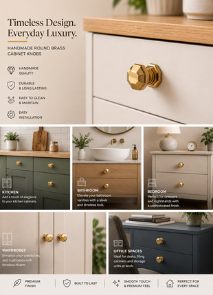 Round Brass Cabinet Knobs Aluminium  Drawer Knobs