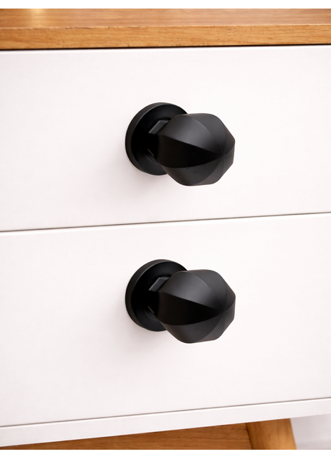 Round Black Cabinet Knobs Aluminium Drawer Knobs