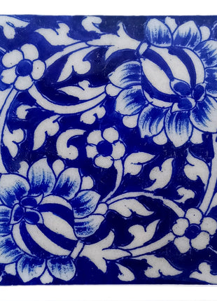 Handmade Blue and White Wall Tile (4x4)