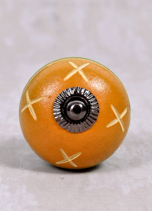 Yellow and Green Color Wooden knob with Double Stripes