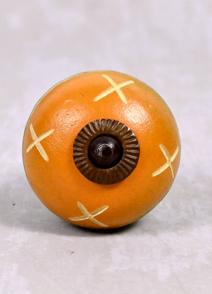 Yellow and Green Color Wooden knob with Double Stripes