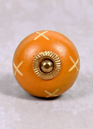 Yellow and Green Color Wooden knob with Double Stripes