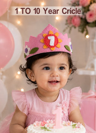 Handmade Wool Felt Birthday Crown Set – Interchangeable Numbers 1-10