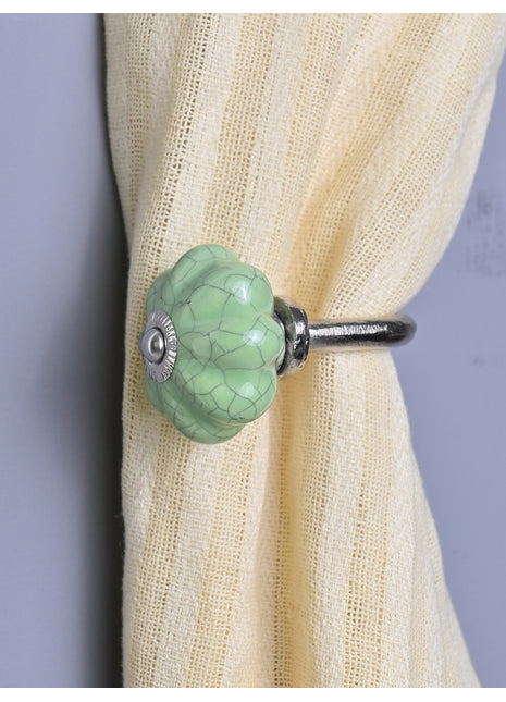 Curtain Tie Backs Hook Decorative Wall Hook-Green (Set of Two)
