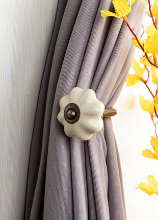 Curtain Tie Backs Hook Decorative Wall Hook-off White (Set of Two)