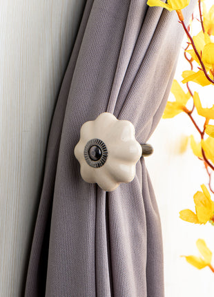 Curtain Tie Backs Hook Decorative Wall Hook-off White (Set of Two)