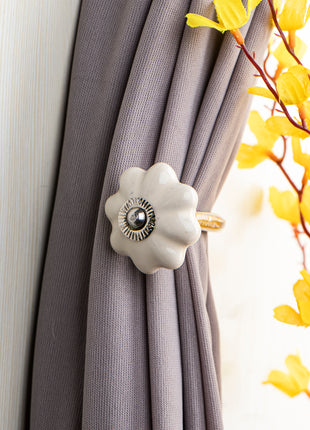 Curtain Tie Backs Hook Decorative Wall Hook-off White (Set of Two)