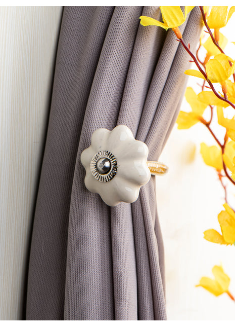 Curtain Tie Backs Hook Decorative Wall Hook-off White (Set of Two)