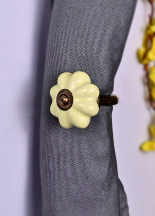Curtain Tie Backs Hook Decorative Wall Hook-Yellow (Set of Two)