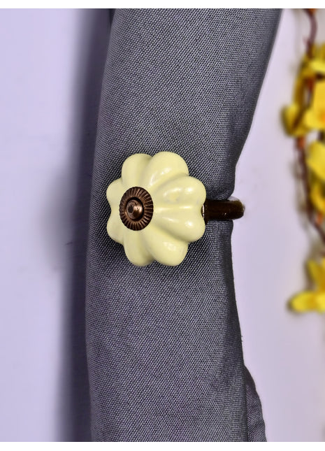 Curtain Tie Backs Hook Decorative Wall Hook-Yellow (Set of Two)
