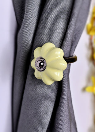 Curtain Tie Backs Hook Decorative Wall Hook-Yellow (Set of Two)