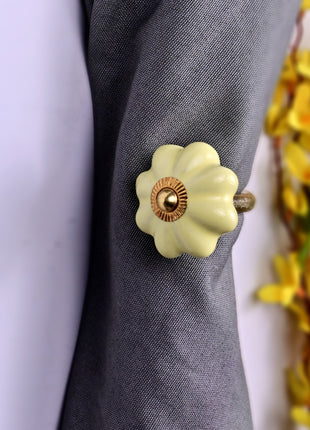 Curtain Tie Backs Hook Decorative Wall Hook-Yellow (Set of Two)