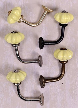 Curtain Tie Backs Hook Decorative Wall Hook-Yellow (Set of Two)